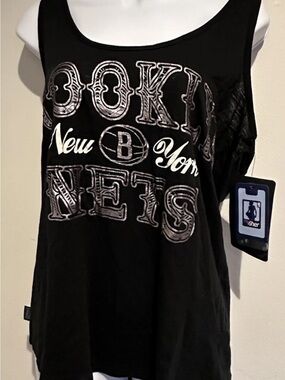 Unk Black Tank with Silver NBA 4Her Print